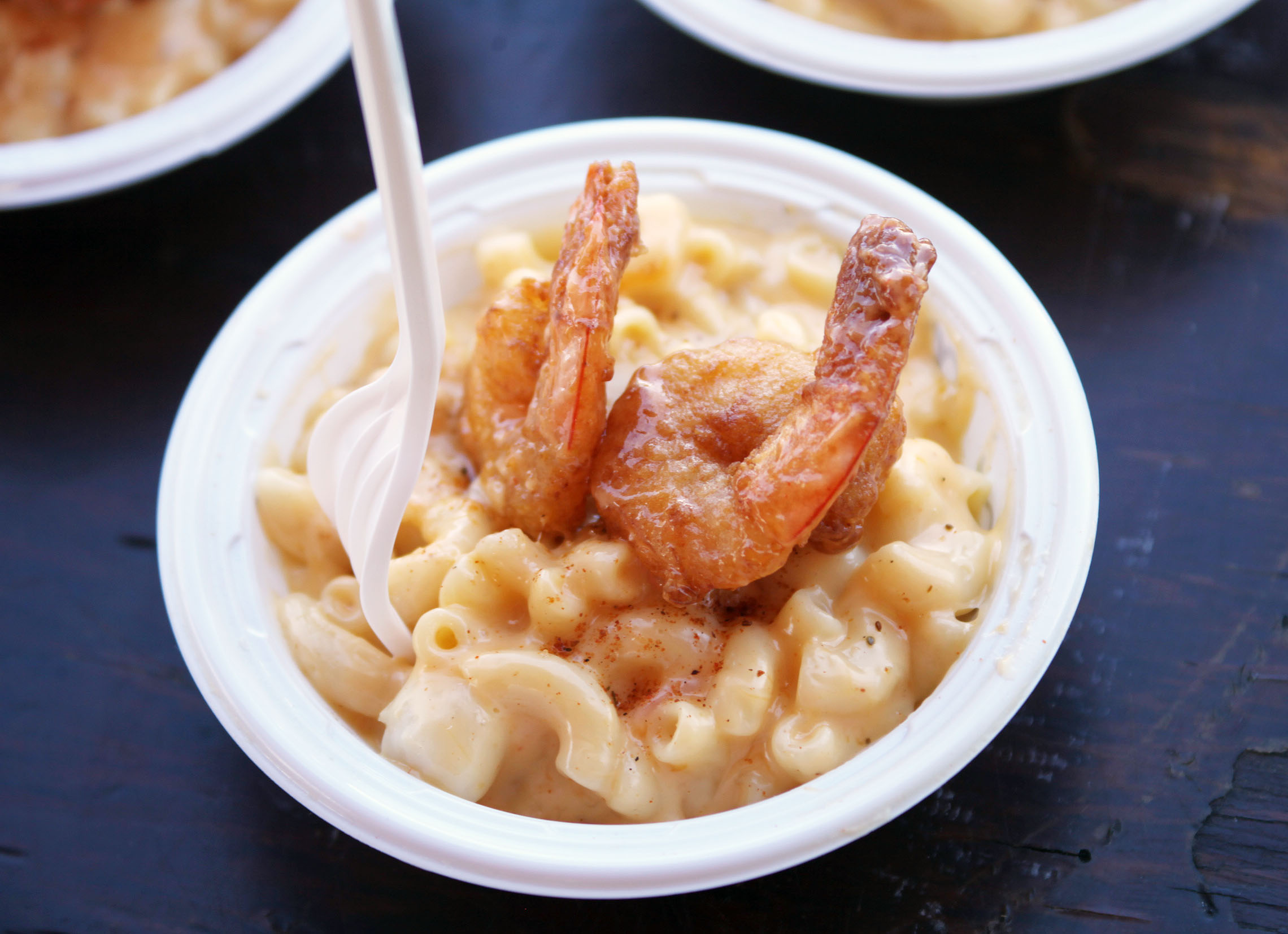 Fried shrimp with mac & cheese is one of the dishes offered at the St. Augustine Lions Seafood Festival. This dish was submitted for the seafood competition at the 2014 event. Photos by Renee Unsworth