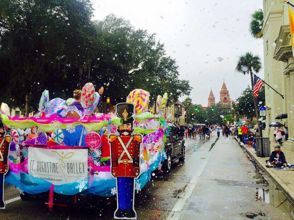 This photos shows the St. Augustine Ballet's Nutcracker float in the 2015 Christmas Parade in downtown St. Augustine. Contributed image