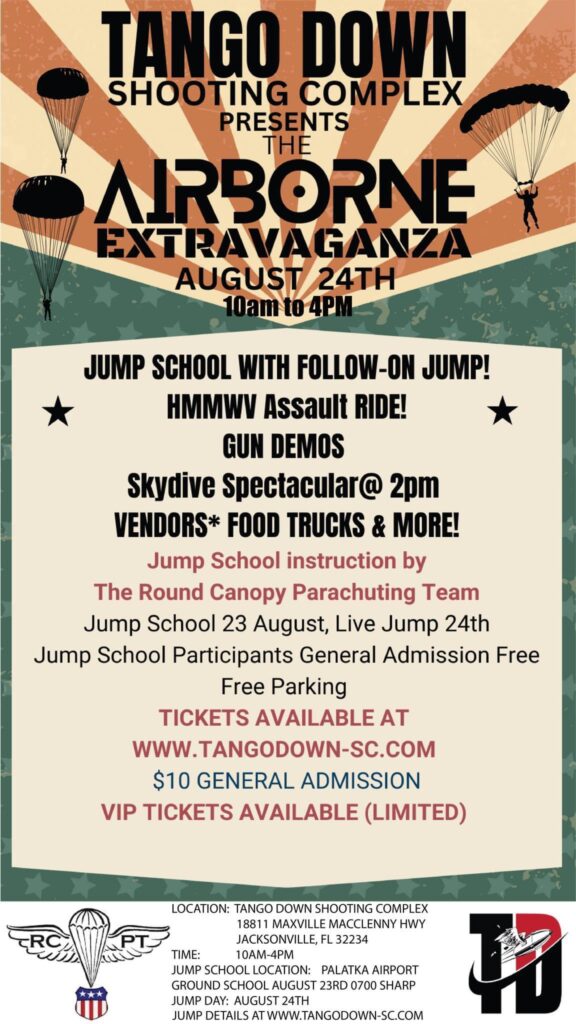 Aug. 23-24: Airborne Extravaganza at Tango Down Shooting Complex – Nation’s first Black-owned gun range