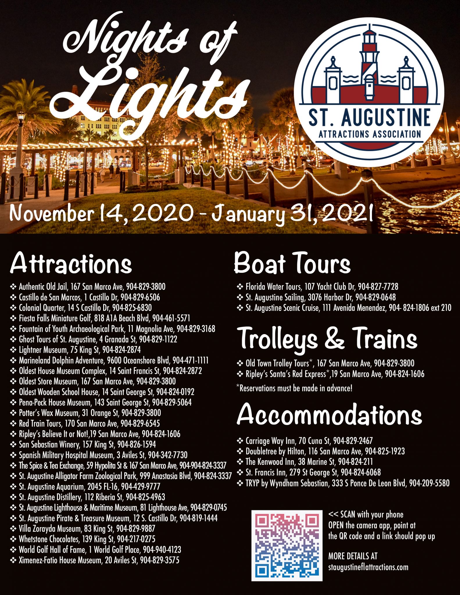 Nov. 14-Jan. 31: St. Augustine Attractions offer Nights of Lights