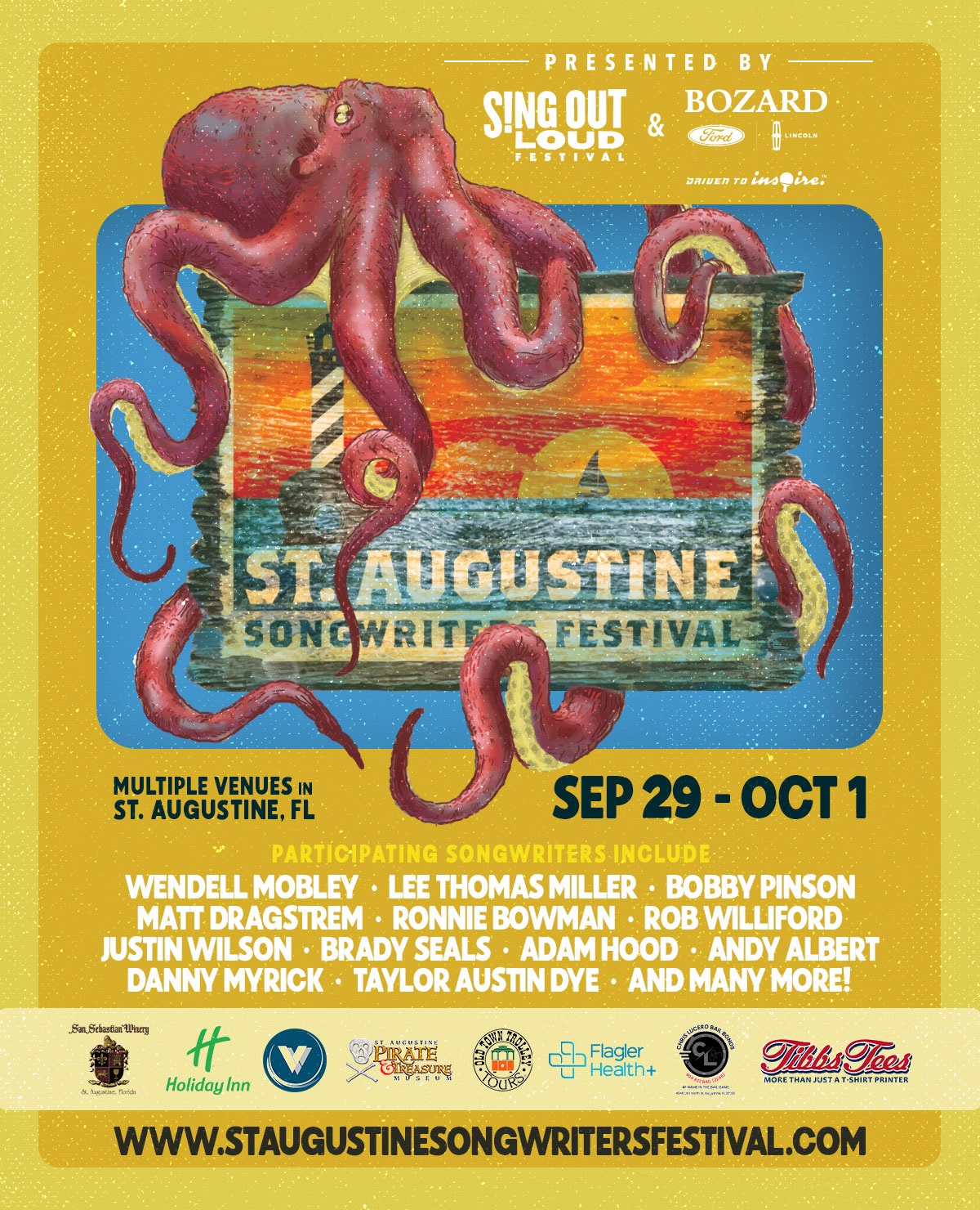 Sept. 29Oct. 1 St. Augustine Songwriters Festival features chart